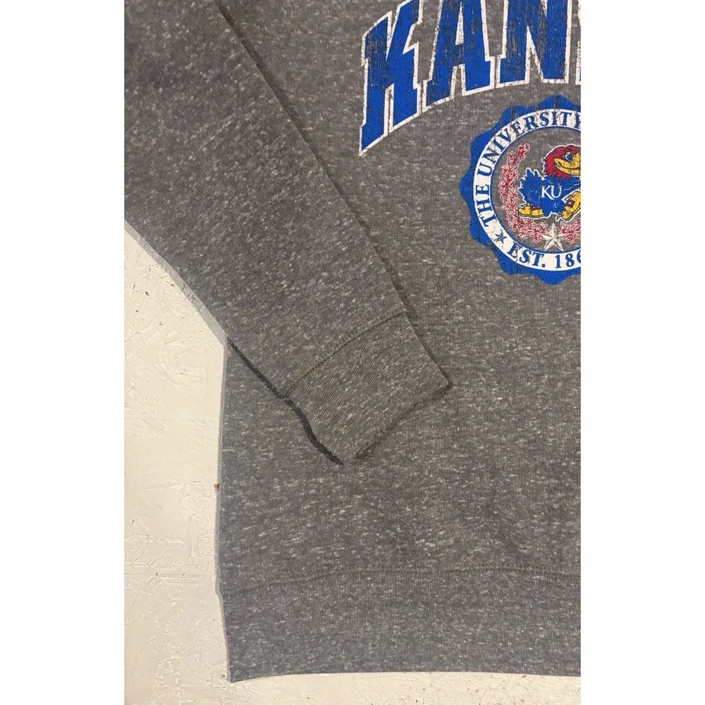 Pressbox Kansas Jayhawks Crewneck Sweatshirt Womens Large Gray Pullover Football